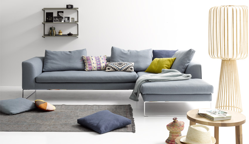 the mell lounge from cor: with loose cushions, the mell lounge makes an elegant impression without the stuffy attitude in other poorly conceived sofa designs. there is a choice of armrests or open end elements, and everything can be recombined in endless variations. 